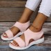 Plus Size Comfy Casual Knitted Breathable Stretch Sports Sandals For Women
