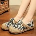 Black Cotton Linen Fabric Flat Shoes Splicing Flat Shoes For Women
