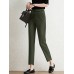 Contrast Pocket Step Hem Tailored Pants For Women